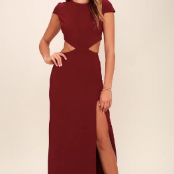 red backless maxi dress